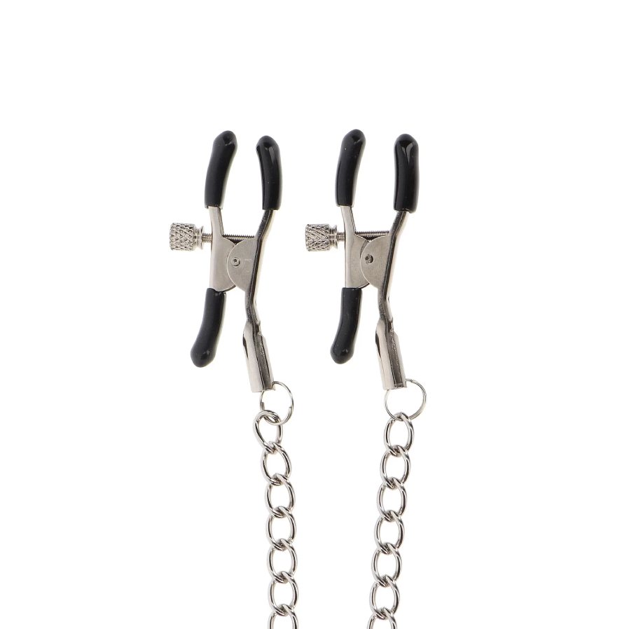 Зажимы на соски TABOOM Nipple Play Adjustable Clamps With Chain с серебристой цепочкой