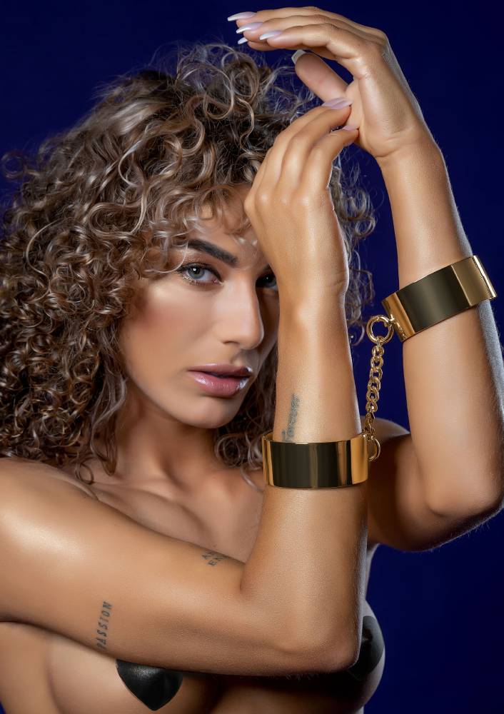 Наручники Slave Wrist Cuffs TABOOM, металеві, золотисті