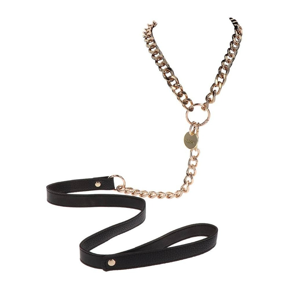 Повідець ланцюг із петлею зі штучної шкіри Statement Leash золотистий, 75 см