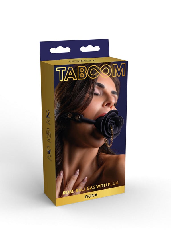 Кляп-троянда з відкриттям Taboom Dona Rose Ball чорний