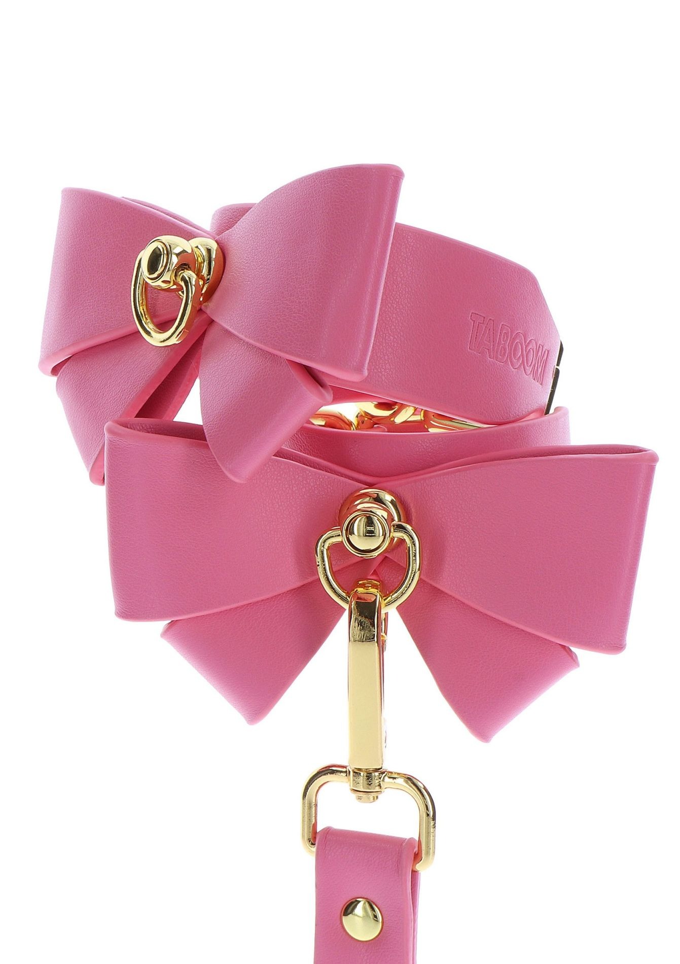 Наручники з бантиками Taboom Malibu Wrist Cuffs із веганської шкіри, рожеві