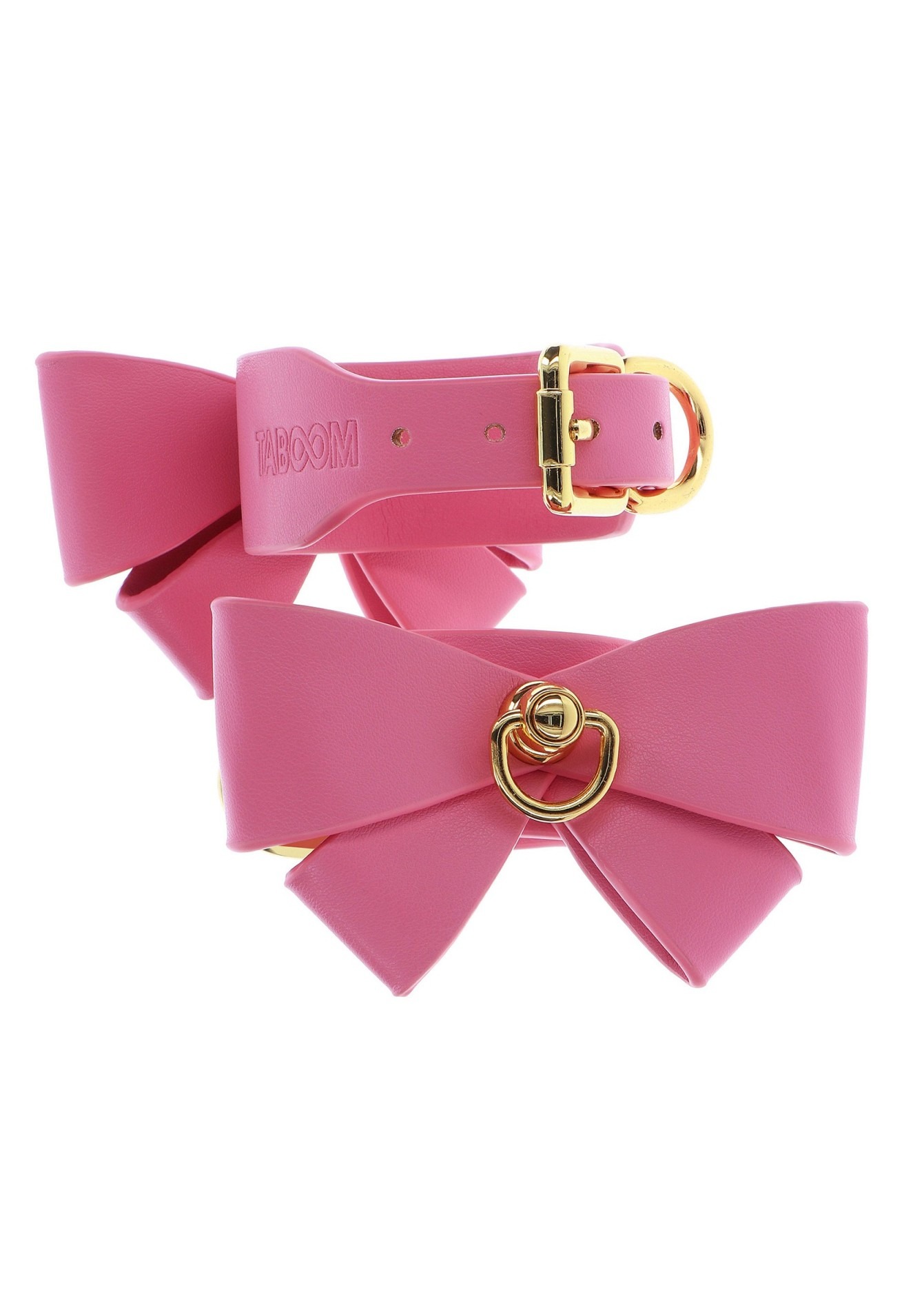 Поножи с бантиками Taboom Malibu Ankle Cuffs из веганской кожи, розовые