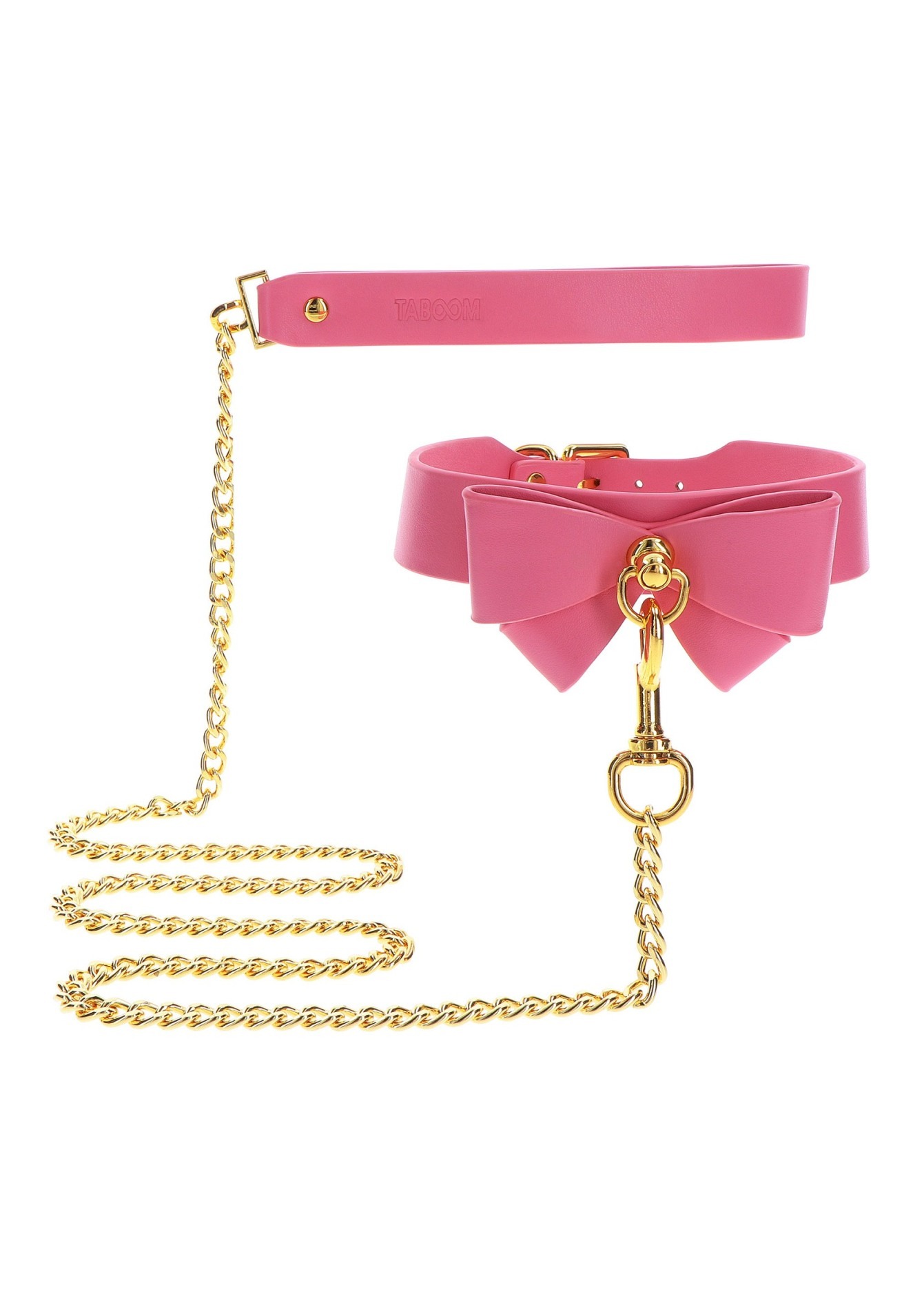 Ошейник с поводком Taboom Malibu Collar and Leash из веганской кожи, розовый