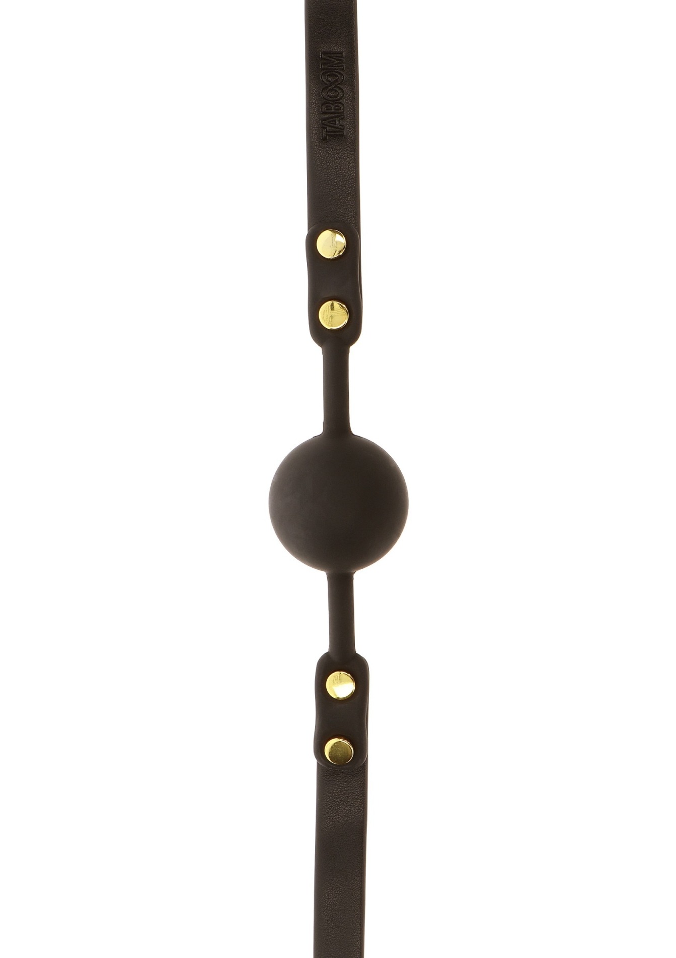 Кляп-шарик c золотой фурнитурой Taboom Ball Gag, черный