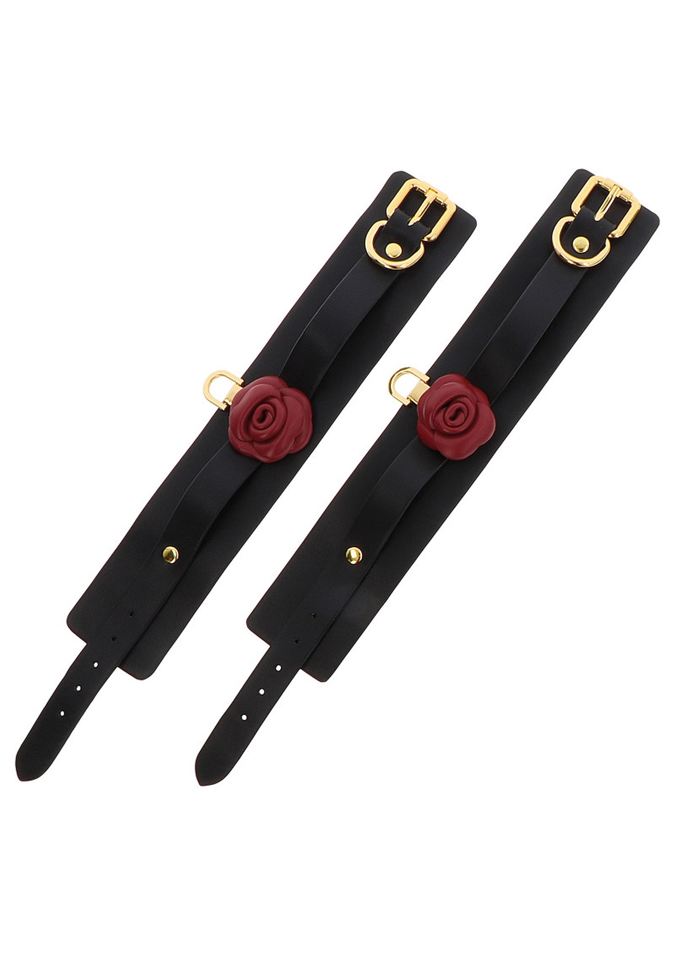 Поножи на щиколотку черные Taboom Wild Roses Ankle Cuffs с декоративными красными розами