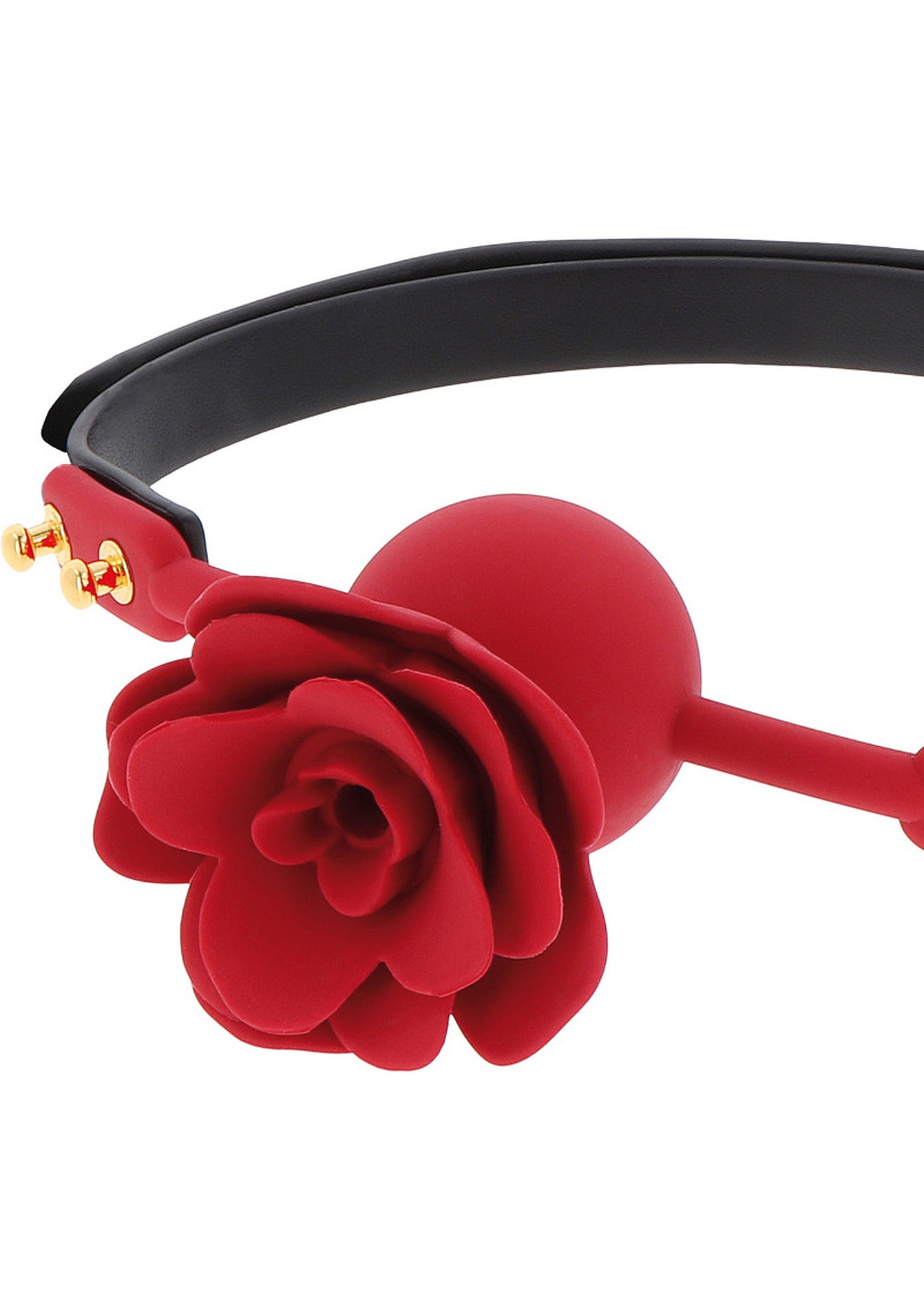 Кляп з декоративною трояндою Taboom Wild Roses Ball Gag чорний-червоний