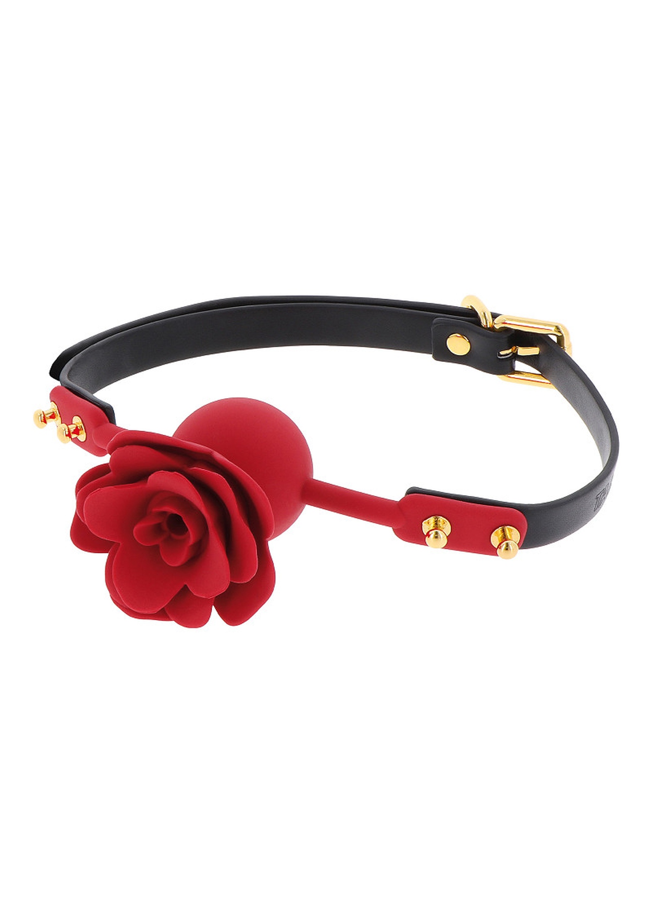 Кляп з декоративною трояндою Taboom Wild Roses Ball Gag чорний-червоний