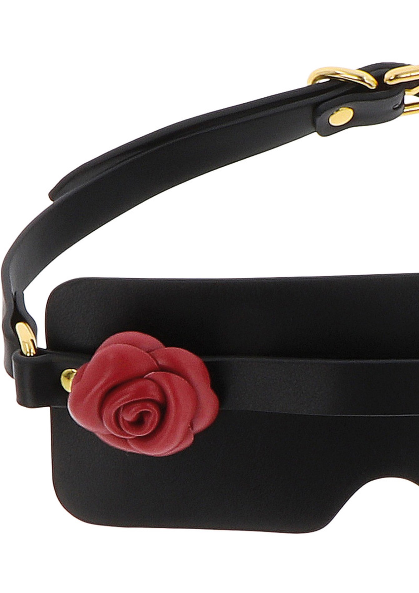 Маска БДСМ із декоративною трояндою Taboom Wild Roses Blindfolc чорна