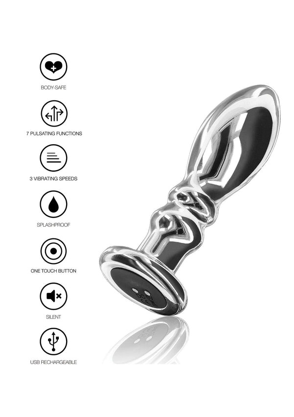 Вібратор анальний Toy Joy Buttocks The Slider сріблястий, L