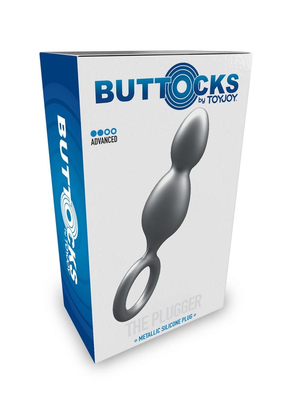 Анальная елочка Toy Joy Buttocks The Plugger 2 Balls с держателем, черная