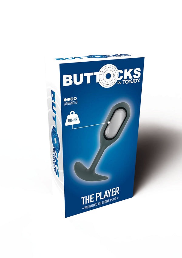 Анальна пробка Toy Joy Buttocks The Player Weighted обважнена, чорна