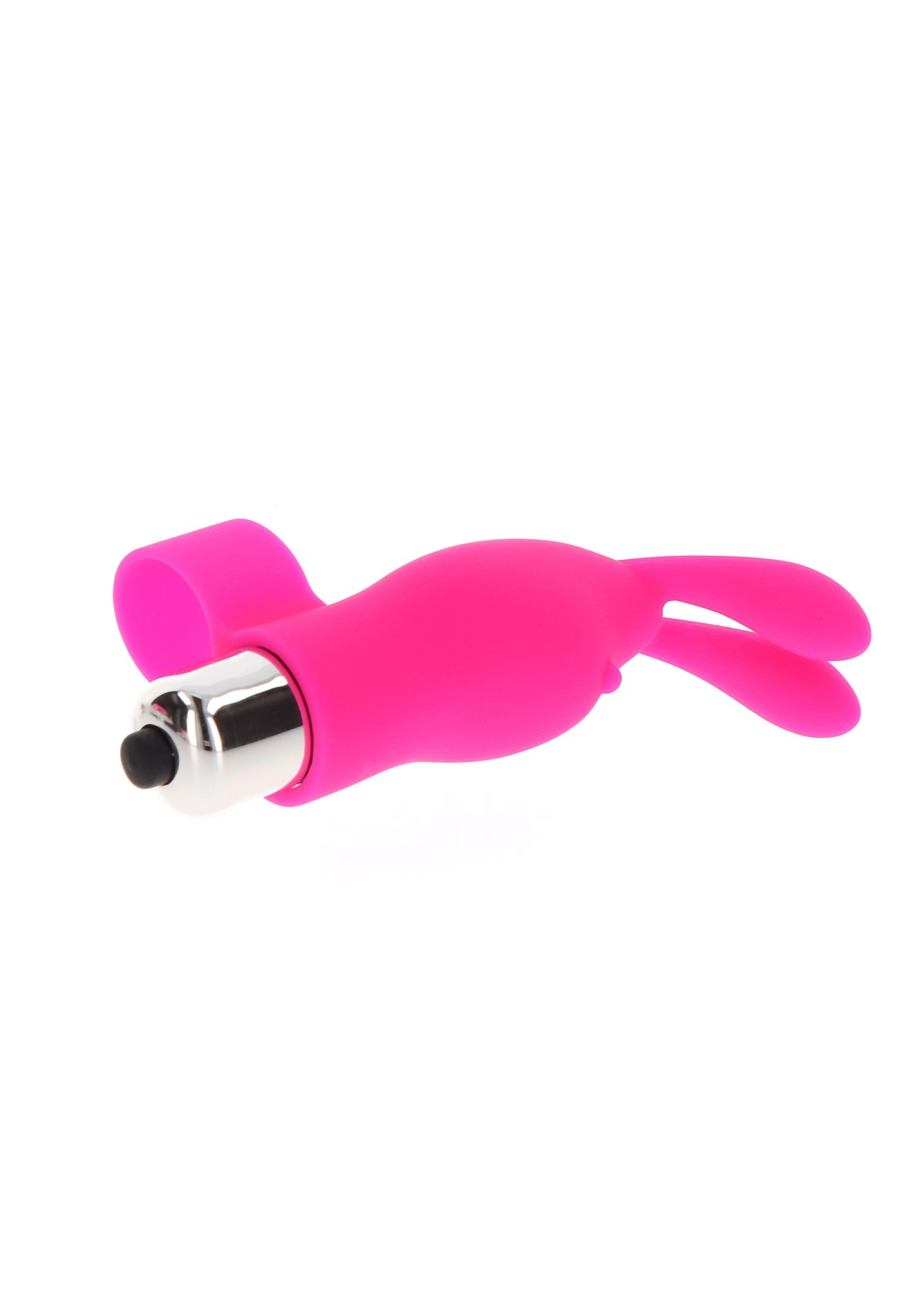 Вибратор на палец с кроликом TOY JOY розовый, 10 х 2.6 см