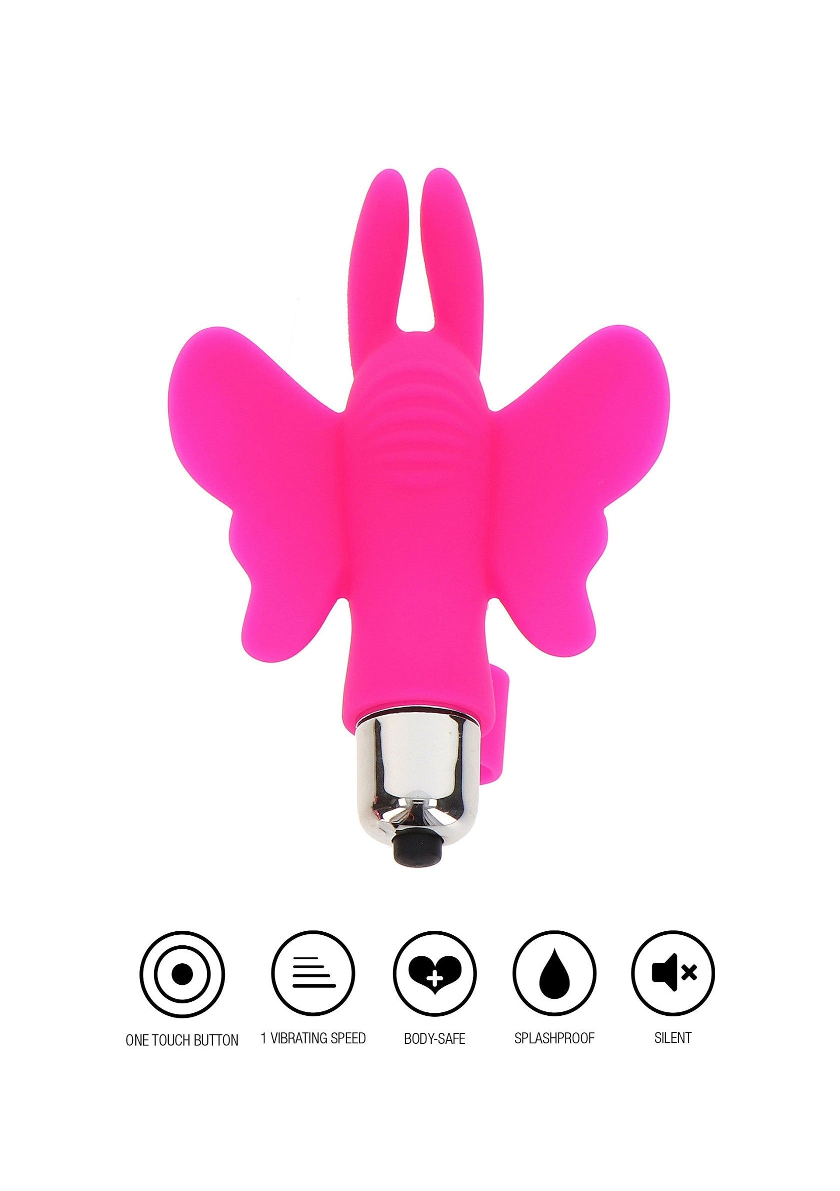 Вібратор на палець у вигляді метелика ToyJoy Butterfly Pleaser, рожевий