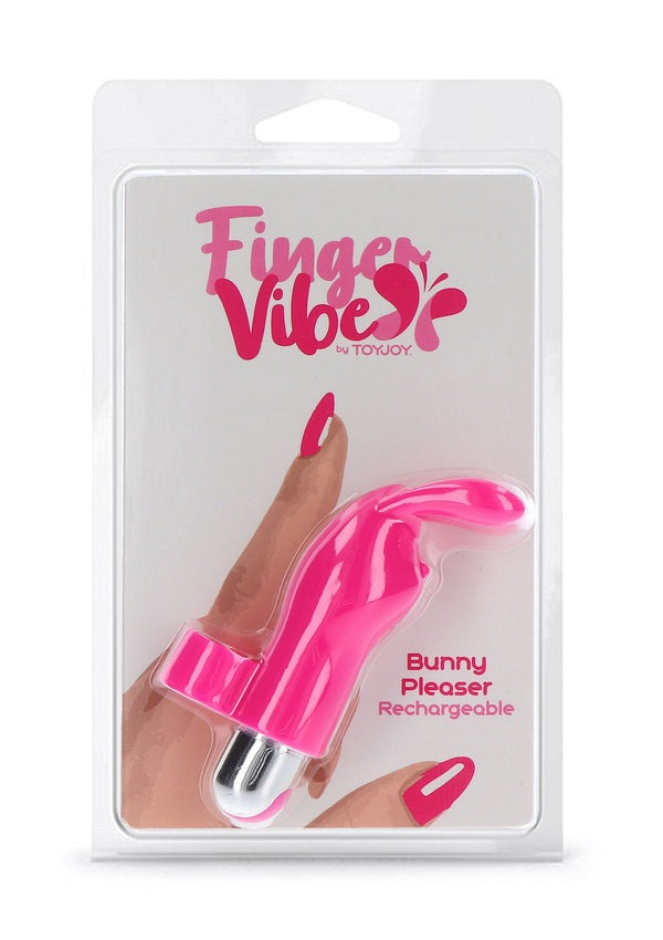 Вибратор на палец для клитора в виде кролика Toy Joy Bunny Pleaser Rechargeable розовый