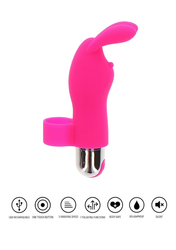 Вибратор на палец для клитора в виде кролика Toy Joy Bunny Pleaser Rechargeable розовый