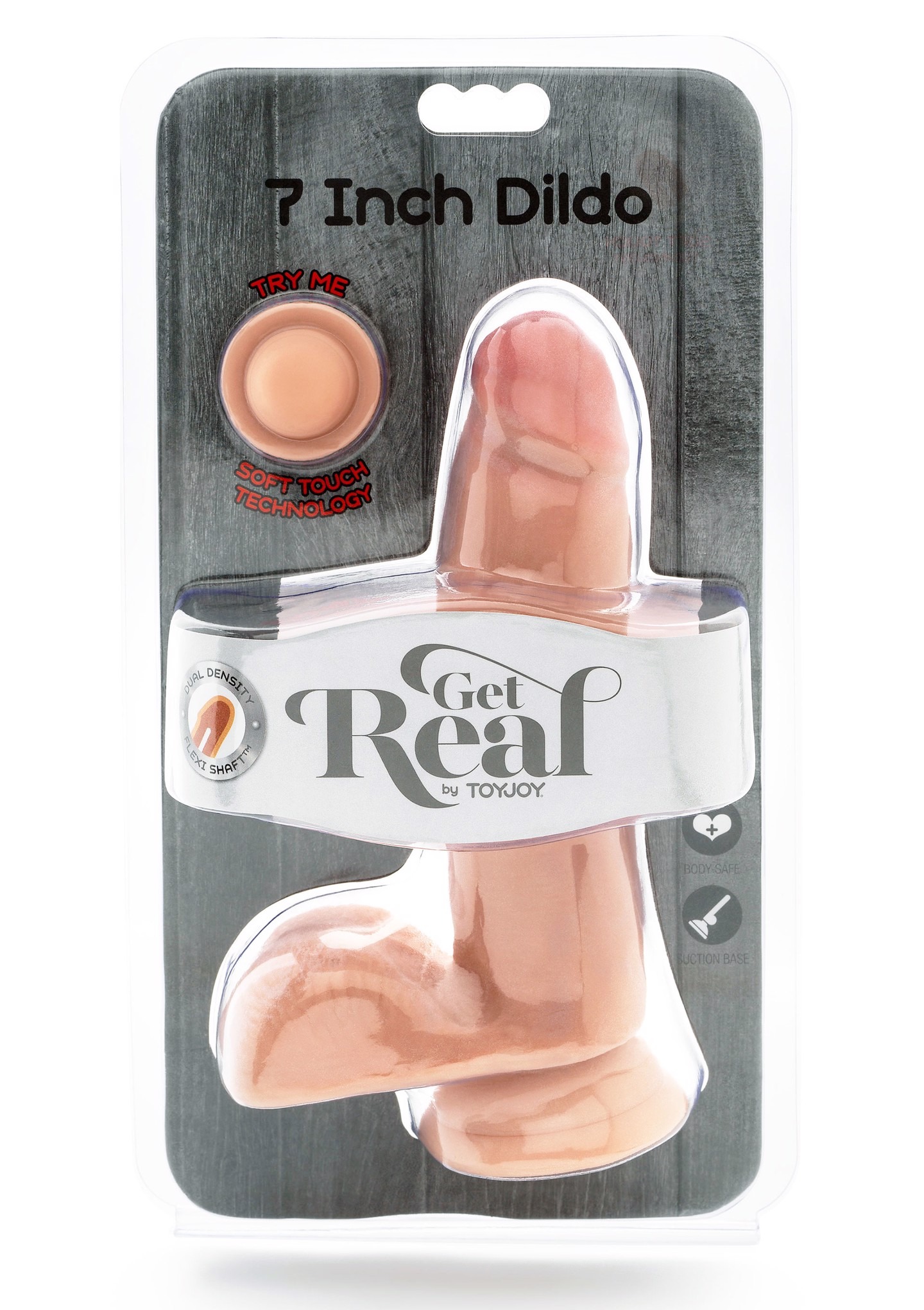 Фалоімітатор з кібершкіри з присоскою Toy Joy Dual Density Dildo, бежевий
