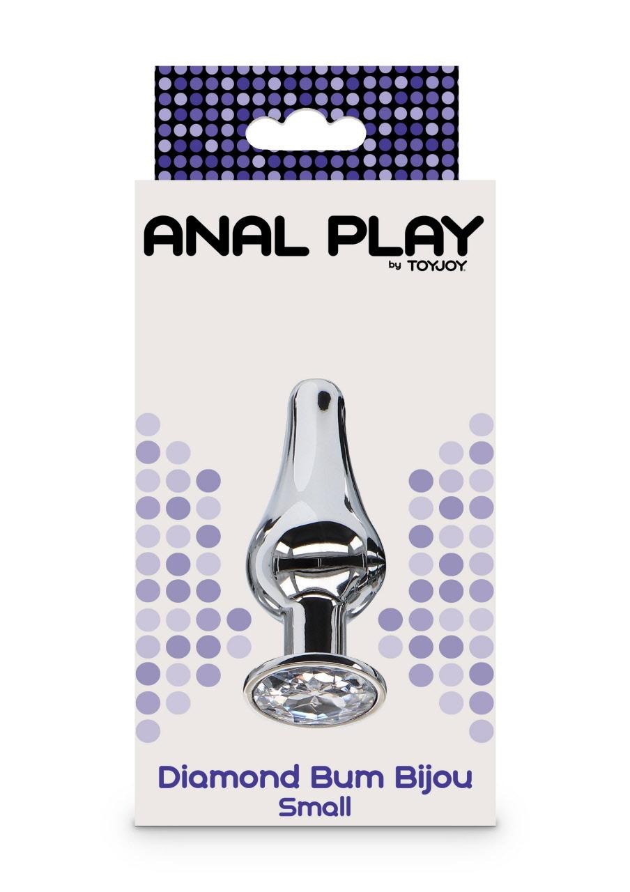 Анальна пробка із кристалом Toy Joy Diamond Bum Bijou, сріблястий, Small