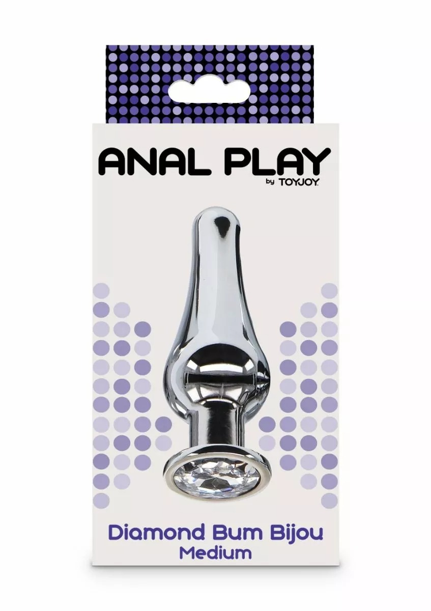 Анальна пробка із кристалом Toy Joy Diamond Bum Bijou сріблястий, Medium