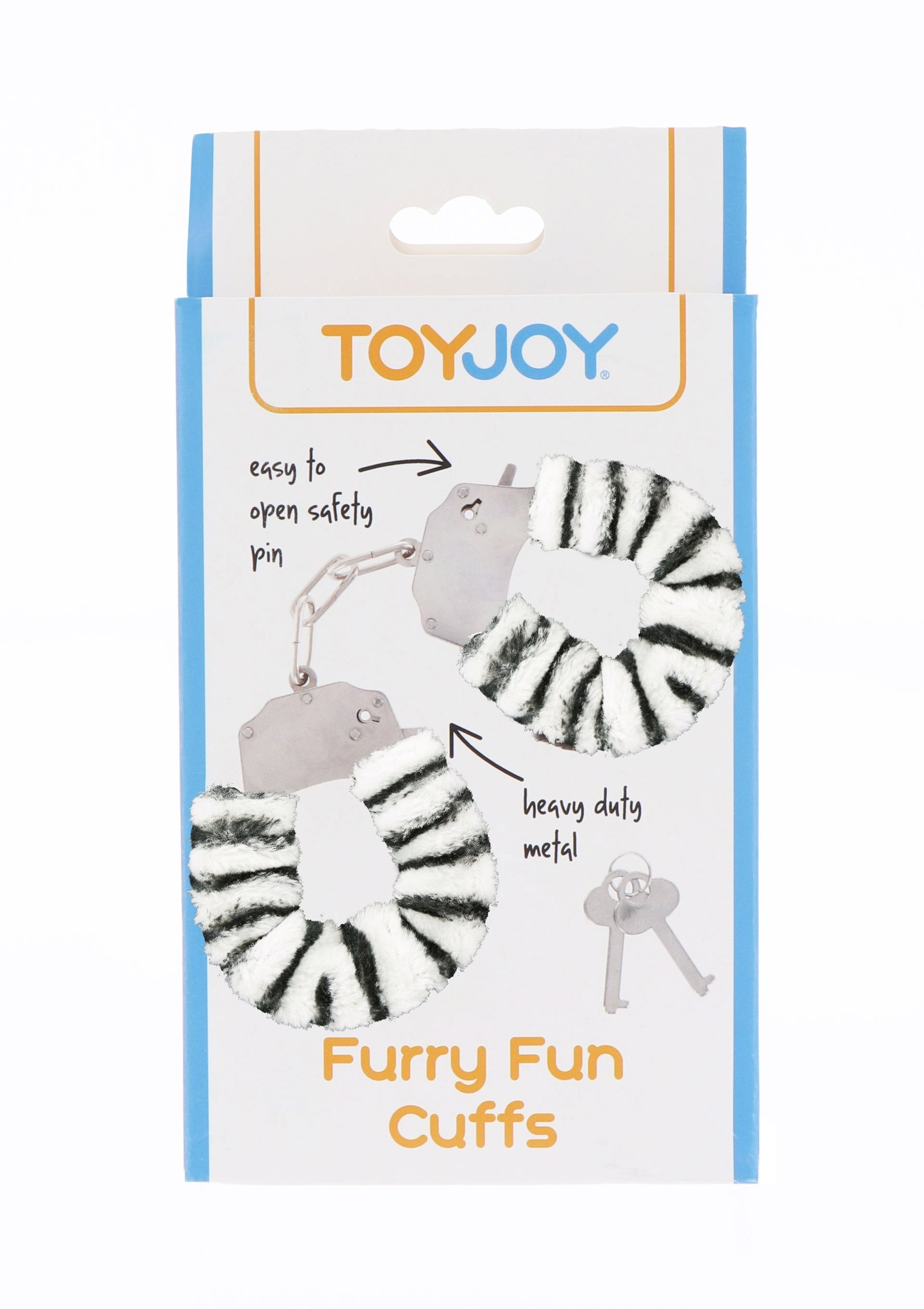 Наручники с мехом Зебра, Toy Joy