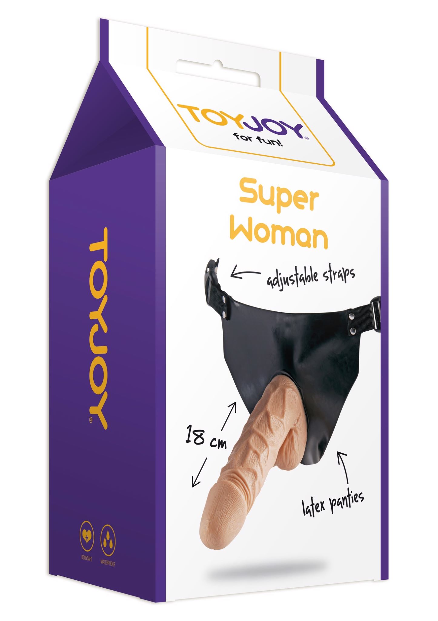 Страпон реалістичний ToyJoy Superwoman на чорних трусиках