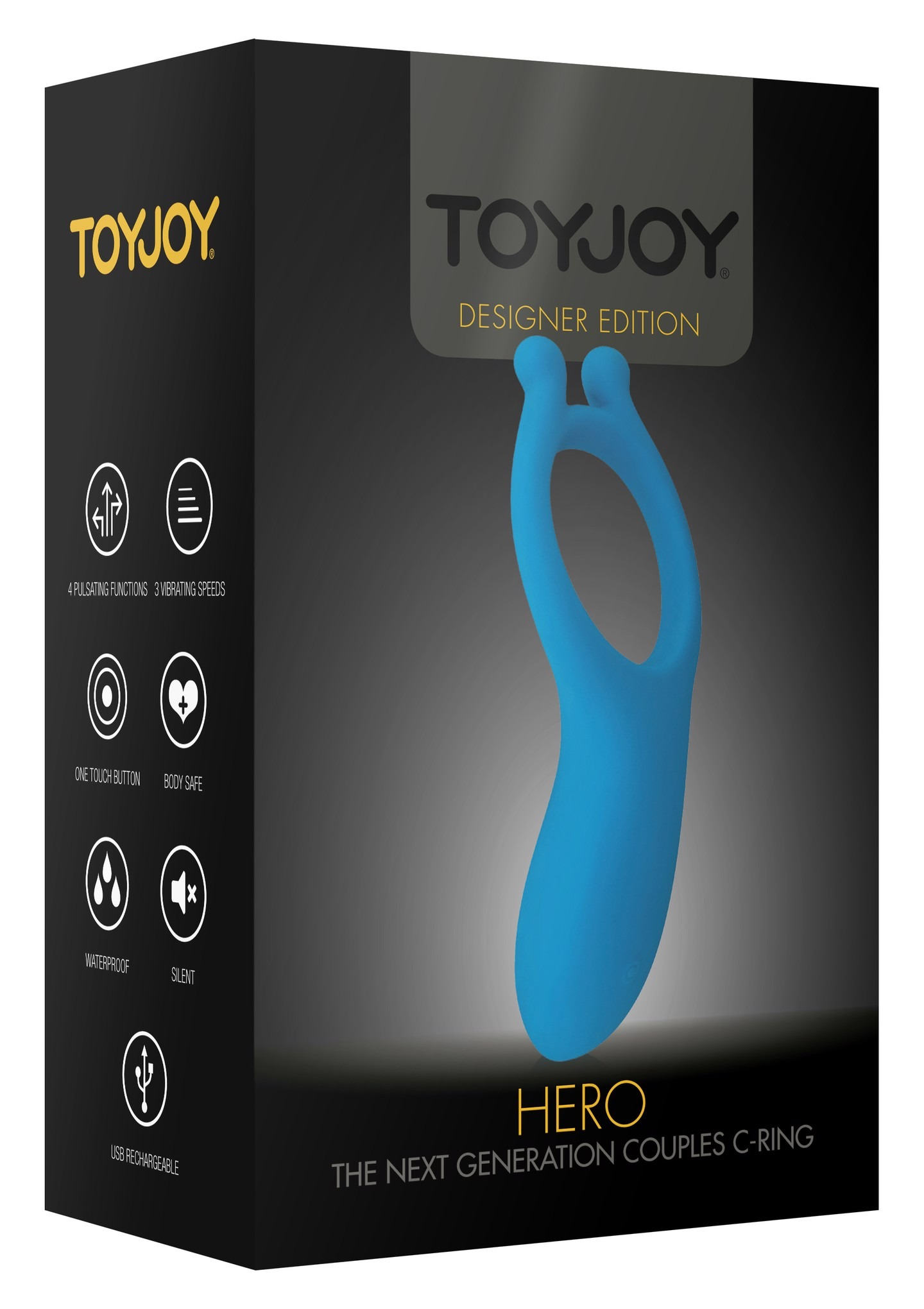 Ерекційне кільце з вібрацією Toy Joy синє, 11 х 5.5 см
