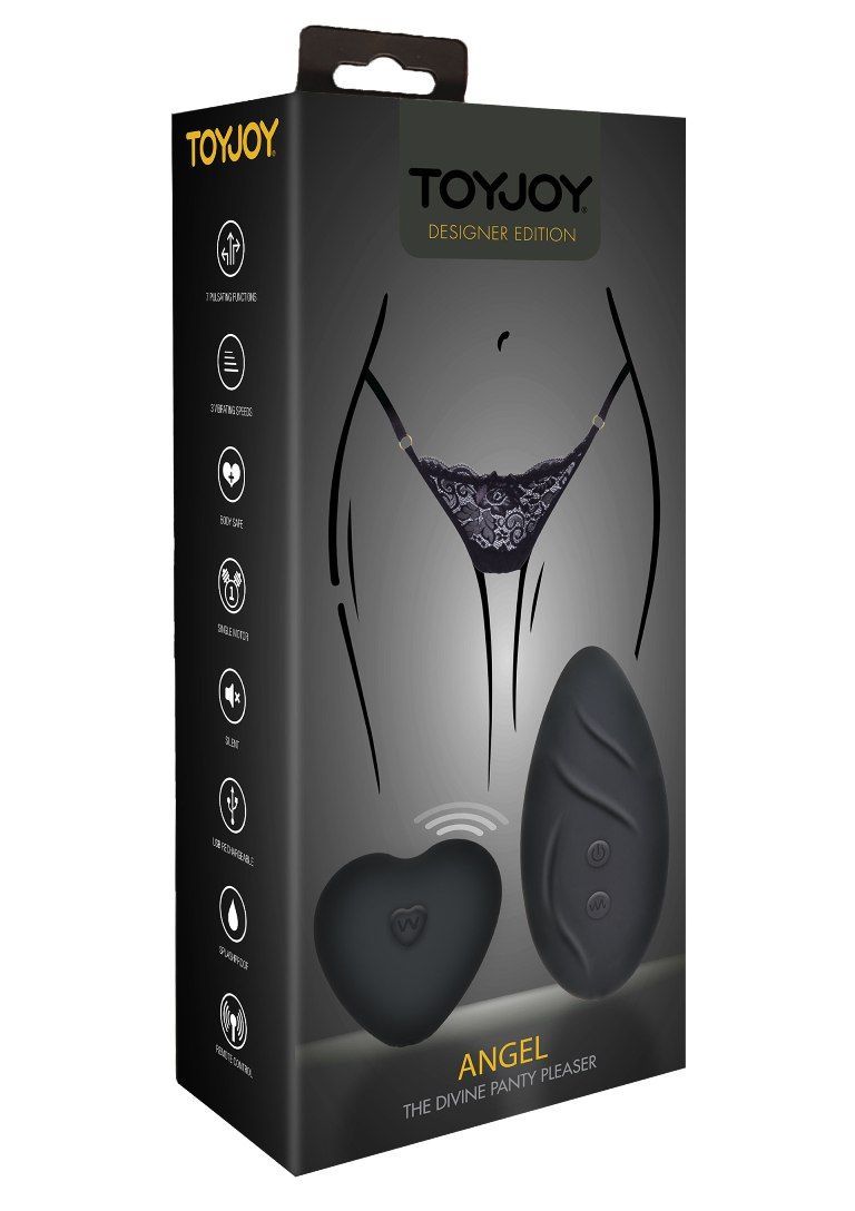 Вибратор в трусики с дистанционным пультом управления Toy Joy, трусики в комплекте, черного цвета