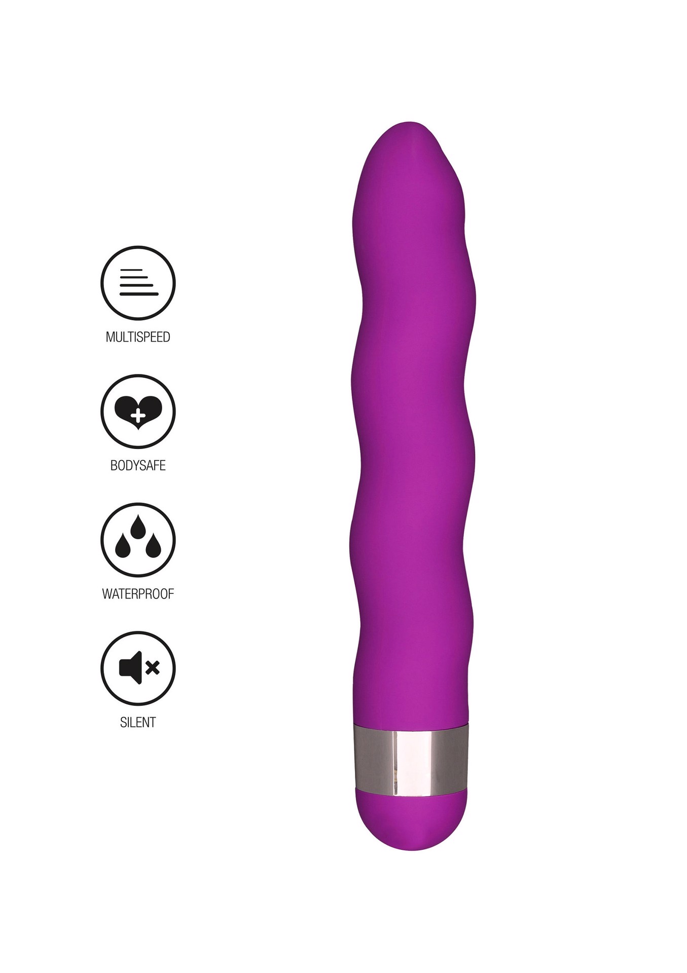 Вибратор многоскоростной Toy Joy Funky Wave Viberette волнообразной формы, цвет фуксия