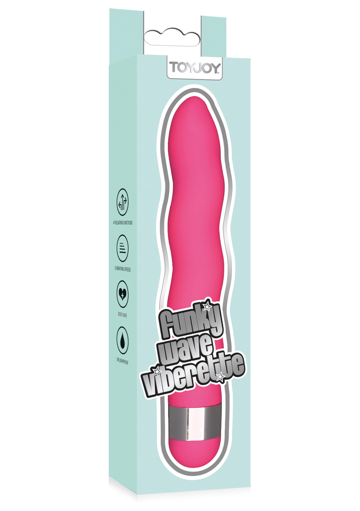 Вибратор многоскоростной волнообразной формы Toy Joy The Funky Wave Viberette розовый