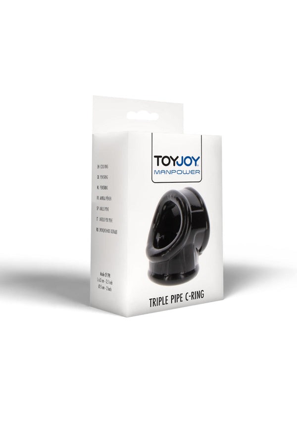 Потрійне ерекційне кільце Toy Joy Manpower Triple Pipe чорне