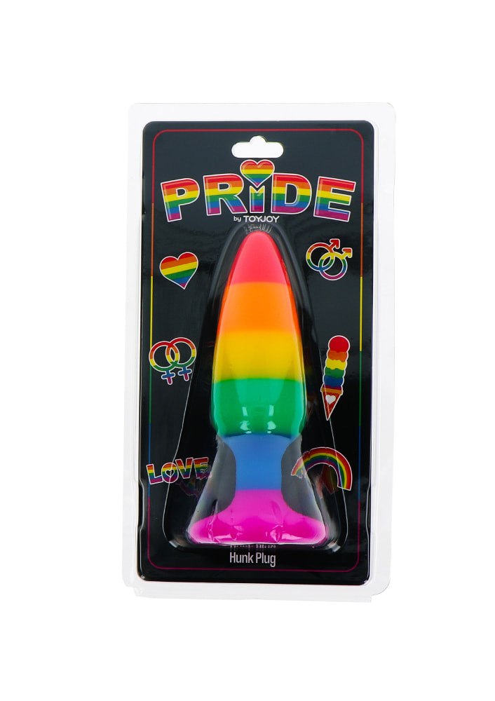 Анальная пробка TOY JOY Hunk Plug, L, разноцветная, 13 х 3.9 см