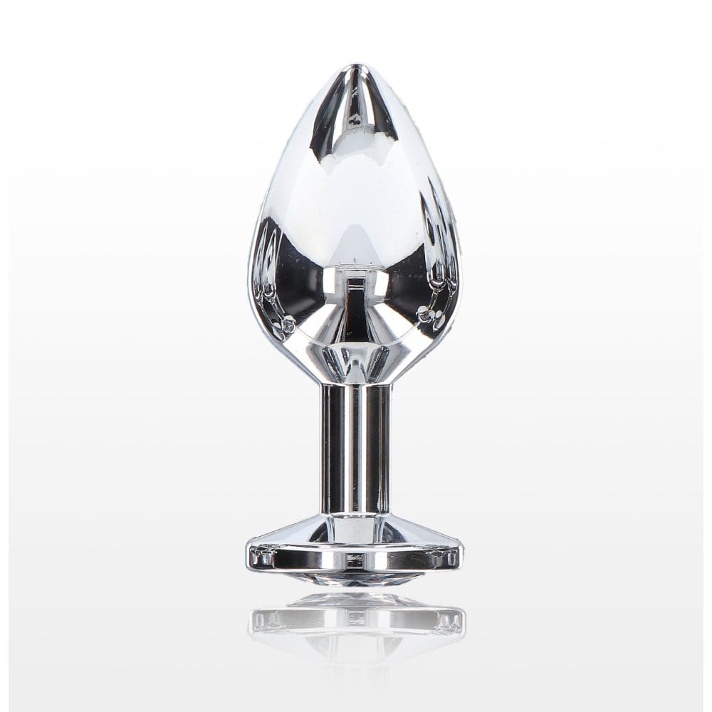 Анальна пробка металева Toy Joy Starlight Booty Jewel з білим кристалом, Medium