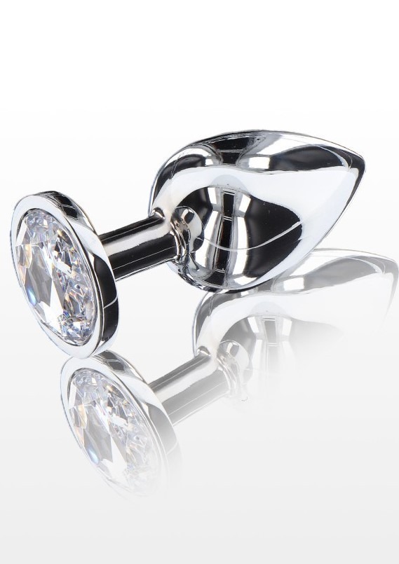 Анальна пробка металева Toy Joy Starlight Booty Jewel з білим кристалом, Large