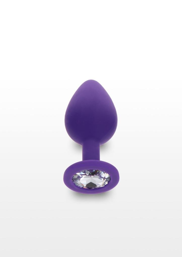 Анальная пробка с прозрачным кристаллом Toy Joy Diamond Booty Jewel фиолетовый, Medium