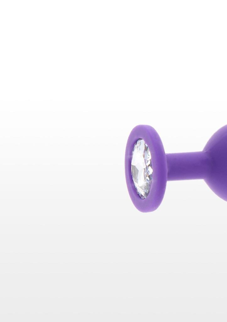 Анальная пробка с прозрачным кристаллом Toy Joy Diamond Booty Jewel фиолетовый, Medium
