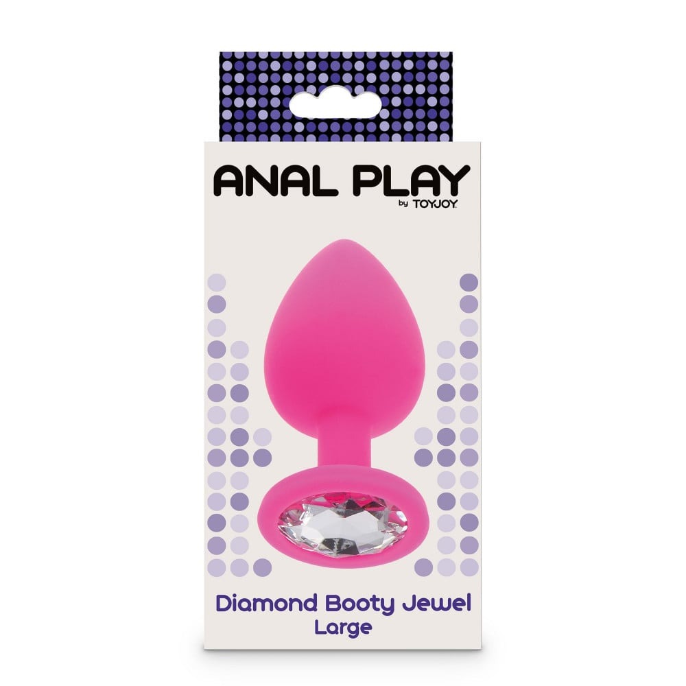 Анальна пробка з кристалом Toy Joy Diamond Booty Jewel рожевий, Large