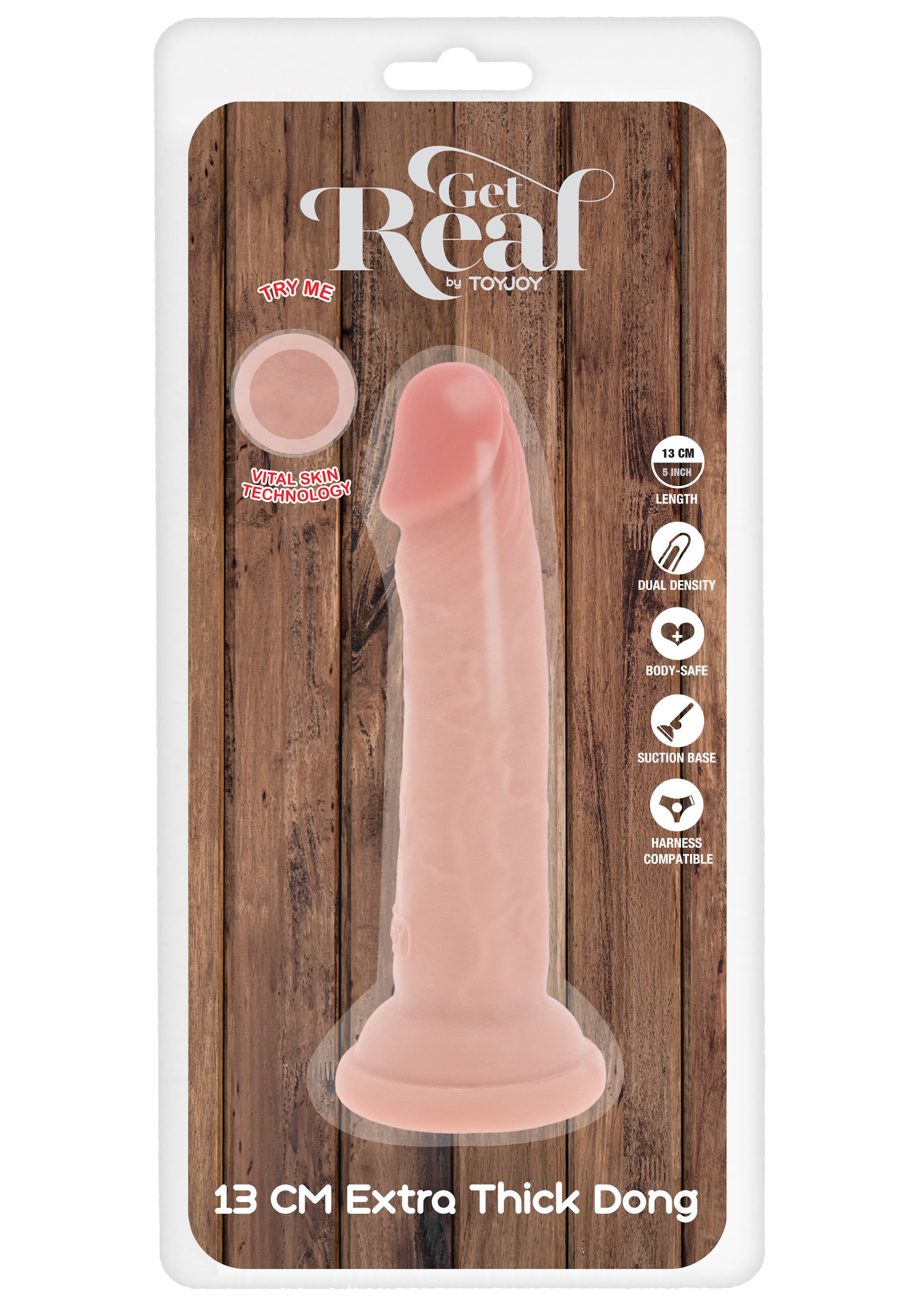 Фалоімітатор реалістичний на присосці TOY JOY Deluxe Dual Density, 13 × 3,5 см