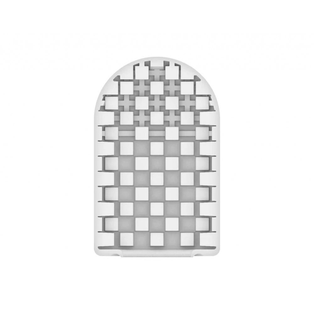 Мини мастурбатор нереалистичный Tenga Pocket Block Edge, с рельефом, белый