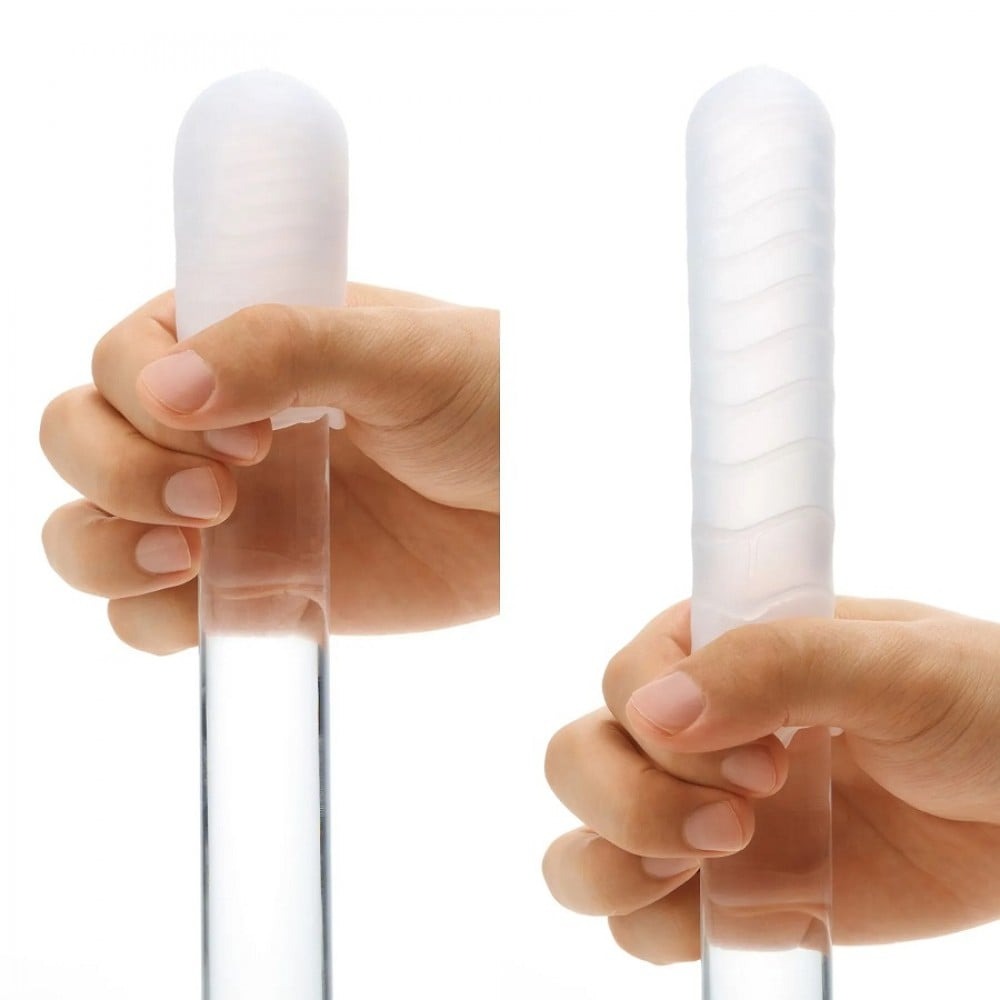 Мини мастурбатор нереалистичный Tenga Pocket Crystal Mist, с рельефом, белый