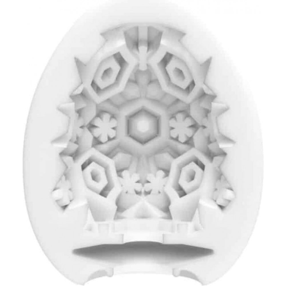 Мастурбатор яйце з рельєфом Tenga Snow Crystal, білий