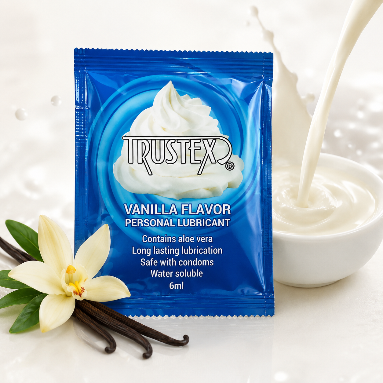 Саші/Лубриканти оральні на водній основі Trustex Vanilla з ароматом ванілі, 6 мл