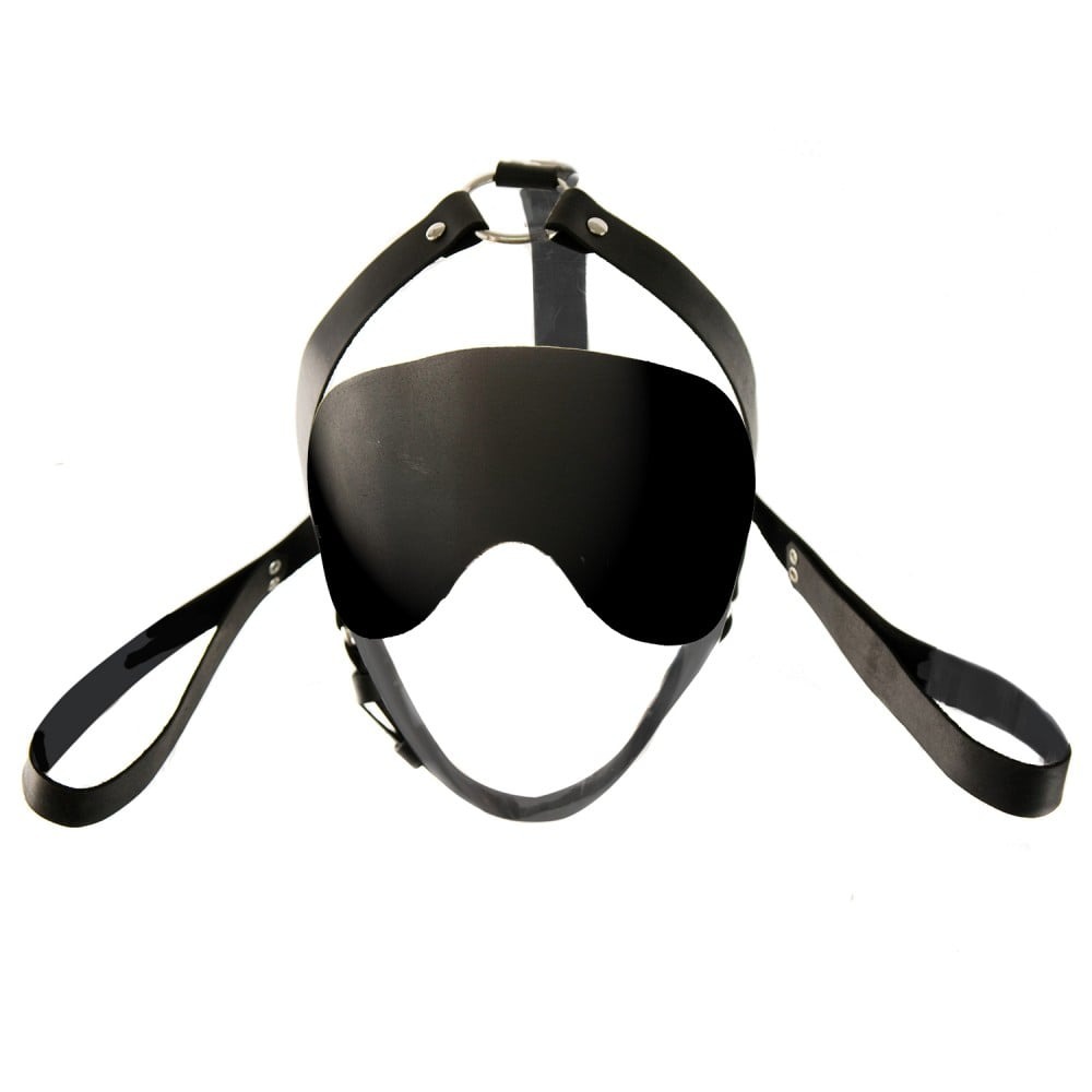 Маска на глаза с сбруей на голову TST2 Candy Hero, экокожа, черная, One Size
