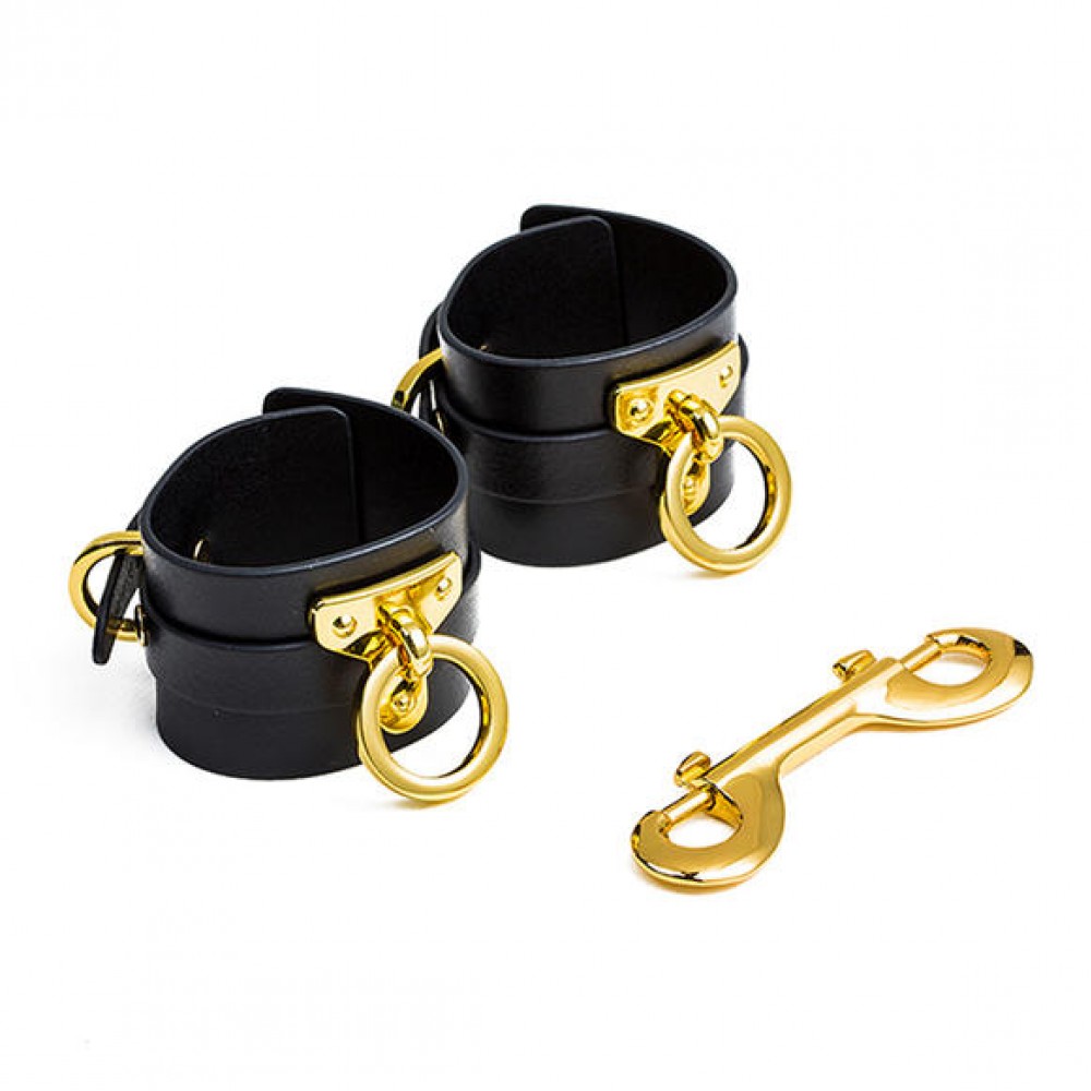 Наручники UPKO Handcuffs італійська шкіра, чорні