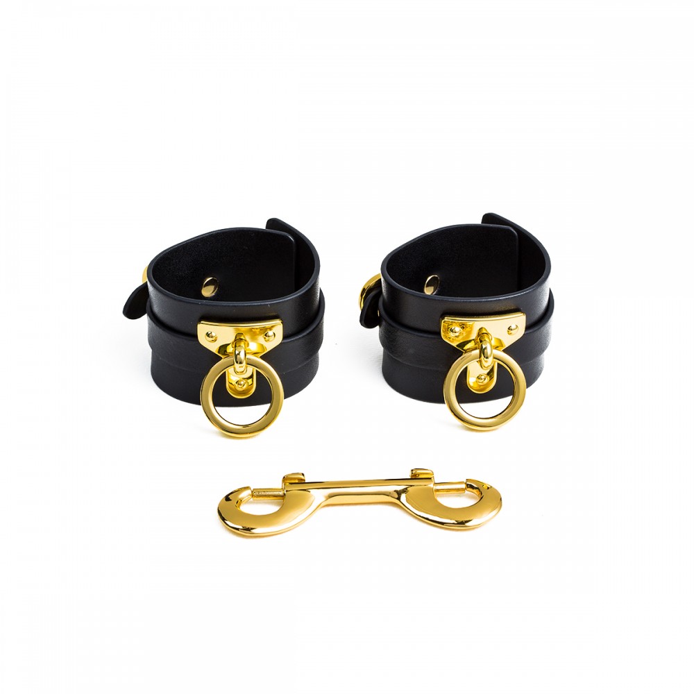 Наручники UPKO Handcuffs італійська шкіра, чорні