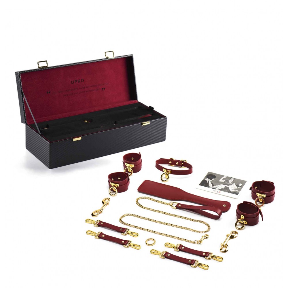 Набір BDSM Валіза Бажаний червоний шкіряний Kinky Tools Set UPKO