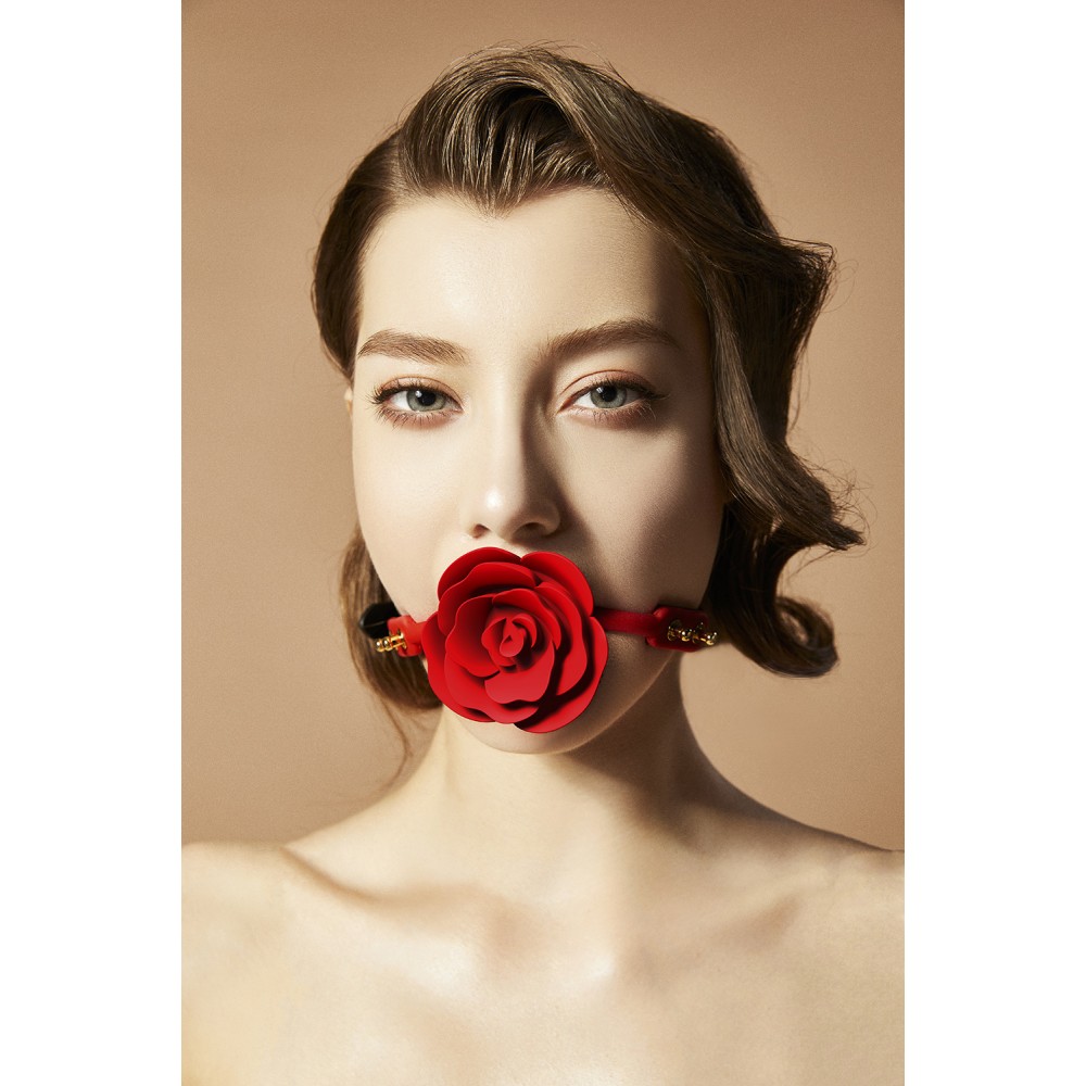 Кляп у формі Троянди червоний Rose Ball Gag UPKO