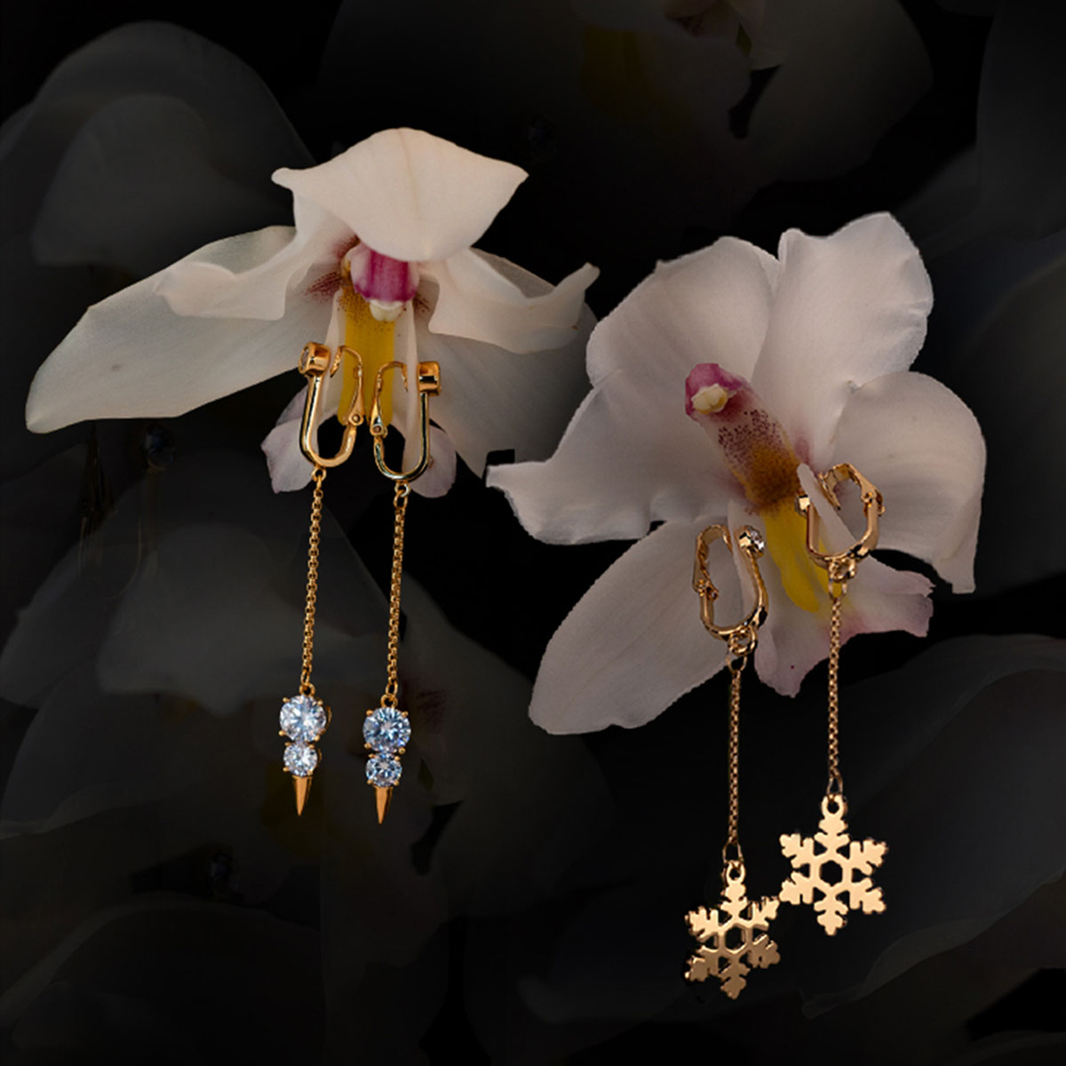 Прикраси для клітора та статевих губ UPKO Non-pierced Jewelry Snowman з гірським кришталем, золотисті