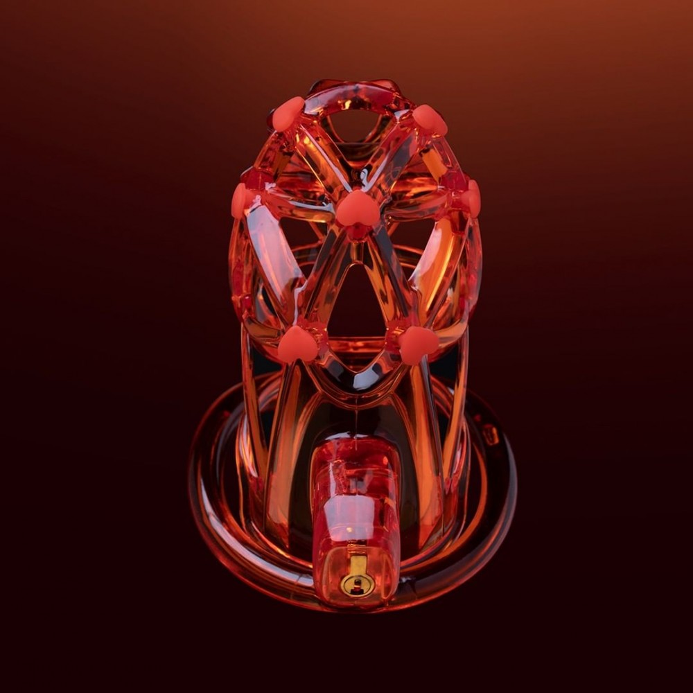Чоловічий пояс вірності UPKO Caged Beast Male Chastity Device Kit, помаранчевий
