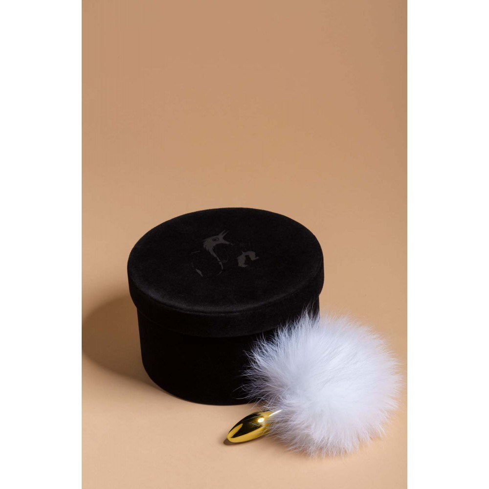 Анальна пробка у вигляді хвоста кролика Upko Rabbit Fur Bunny Tail Small Butt Plug з кролячого хутра