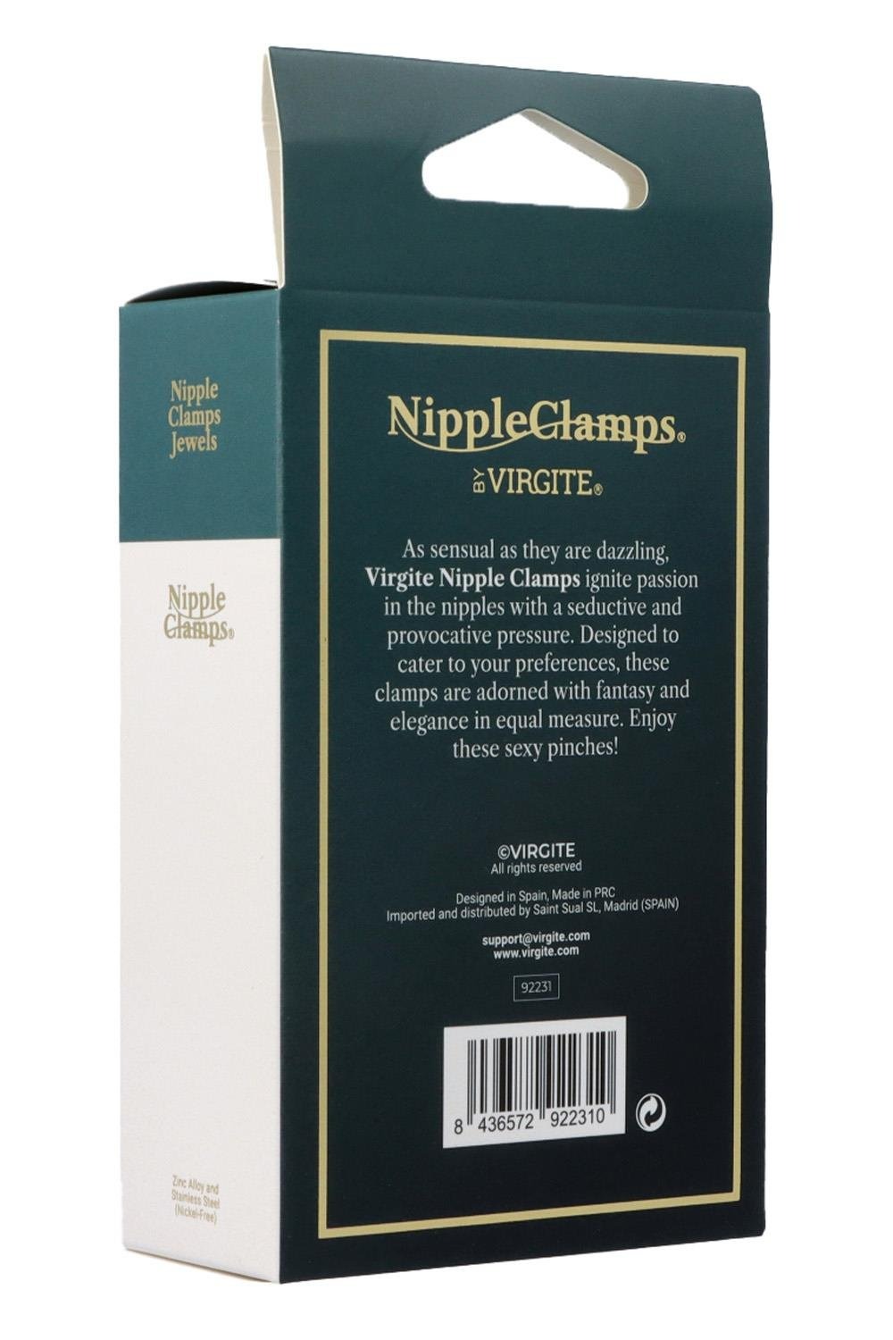 Декоративні золоті затискачі для сосків Virgite Nipple Clamps з чорними пензликами