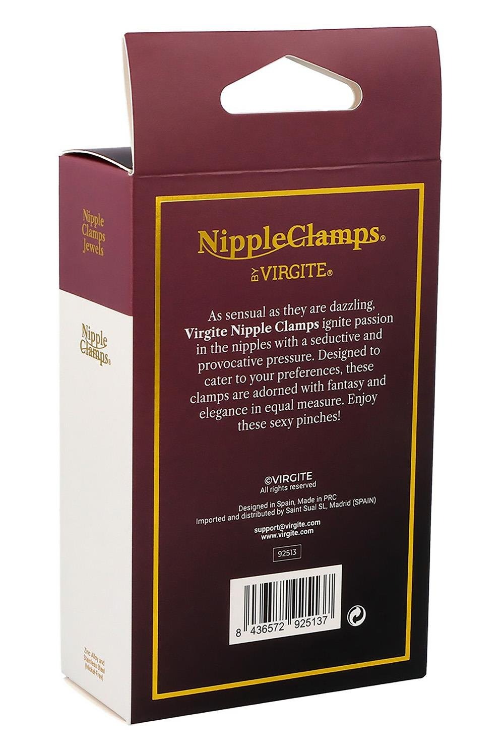 Затискачі для сосків Virgite Nipple Clamps з пір'ям, золотисто-чорні.
